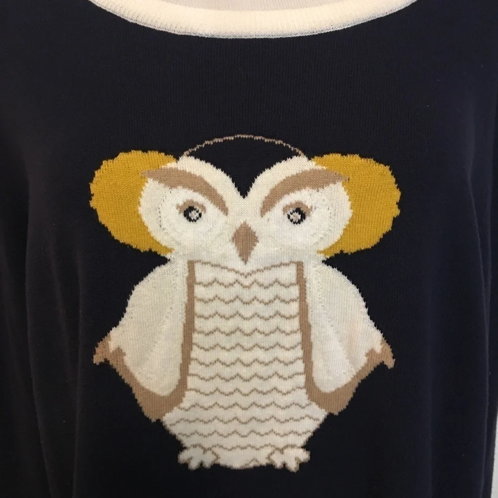 Crown & Ivey pull on sweater with owl detail sz XXL.